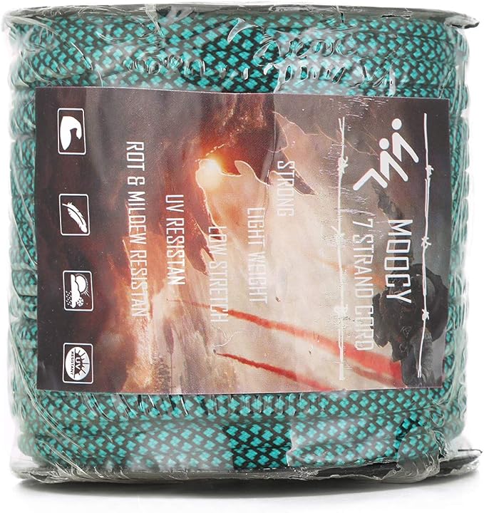 7 Strand Core 550lb Paracord Parachute Cord Lanyard Mil Spec Type III - 4mm 165 Feet Spool of Paracord String Braided Accessories
