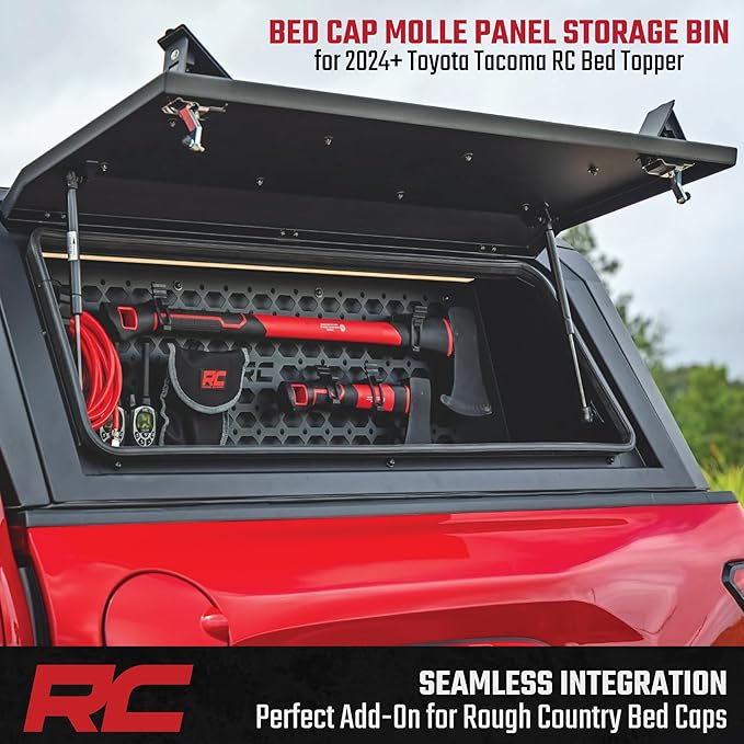 Rough Country Bed Cap Molle Panel Side Bin (Drivers Side) - Fits RC Bed Caps for Toyota Tacoma (2024–2026)