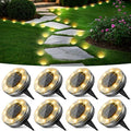 Peasur Mini Solar Ground Lights, 8 Pack Flat Solar Disc Lights Outdoor Waterproof, 2.3 Inch Small Solar Garden Lights Landscape Lighting for Outside Pathway Garden Yard Lawn Walkway,Warm White