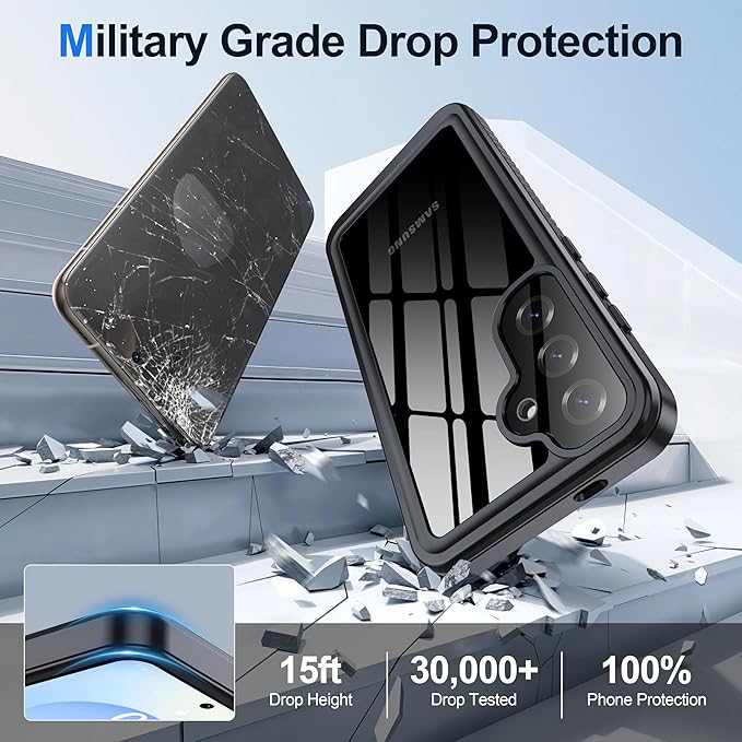 ANTSHARE IP68 Waterproof Case for Samsung Galaxy S25 Plus [2025], Built-in Screen/Lens Protector - Shockproof Full Body Protection for Swimming/Outdoor, Black