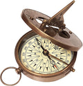 Vintage Navigational Compass Functional Tool Home & Table Decor Nautical Sundial Compass Round Brass Finish