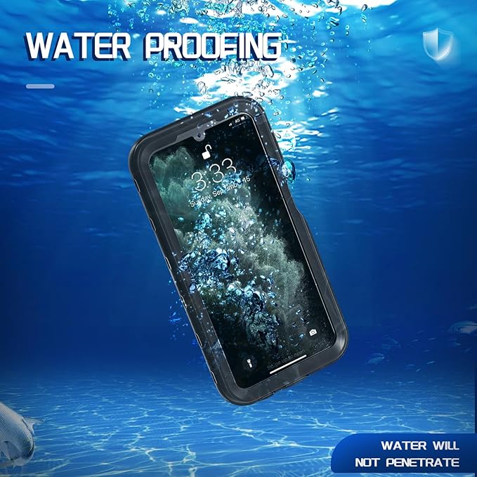 Hllhunkhe for Samsung Galaxy A15 5G Waterproof Case with Built-in Screen Protector - Rugged Full Body Underwater Dustproof Shockproof Drop Proof Protective Cover for Samsung Galaxy A15 5G, Black