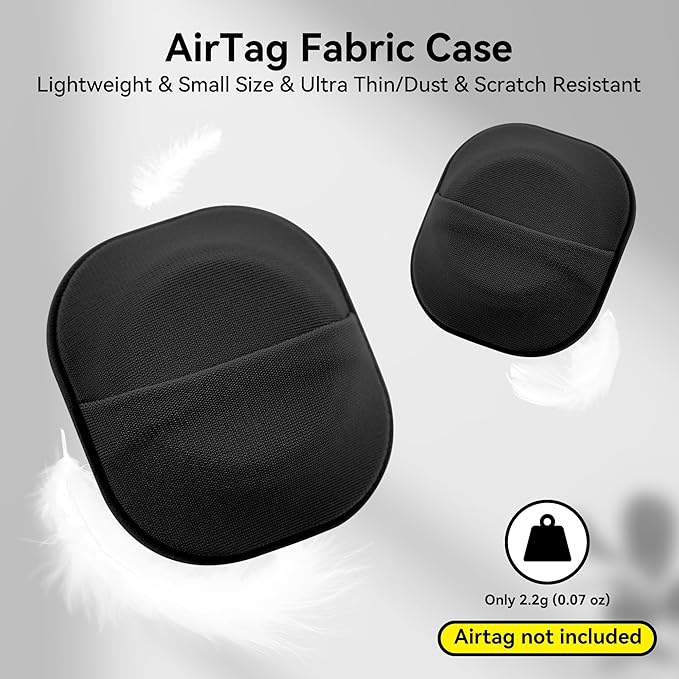 4 Pack for Airtag & Moto Tag Sticker Adhesive Mount, for Apple AirTags 1st & 2nd Generation Fabric Holder Case with 3M Adhesive Stick on Wallet/Remote/Car/Luggage Bags/Drones, Lightweight