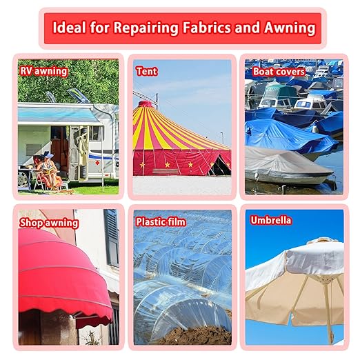 Birllaid 39FT RV Awning Repair Tape for Tarp,Tent, Boat Covers, Sail Repair Tape Waterproof, Heavy Duty