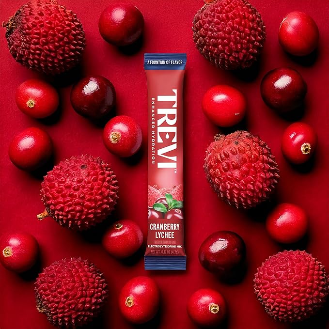 TREVI™ Everyday Sugar Free Electrolytes - Essential Drink Mix Hydration Powder Packets - 28 Count - Cranberry Lychee