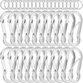 sprookber 2" Small Carabiner Clip, D Ring Caribeener, Spring Snap Hook for Keychain Multipurpose, Set of 20