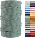 Bluish Green Macrame Cord 4mm x 109Yards,Colored Cotton Rope Craft Cord Colorful Cotton Cord Twine for Wall Hanging Plant Hangers Crafts Knitting Decorative Projects