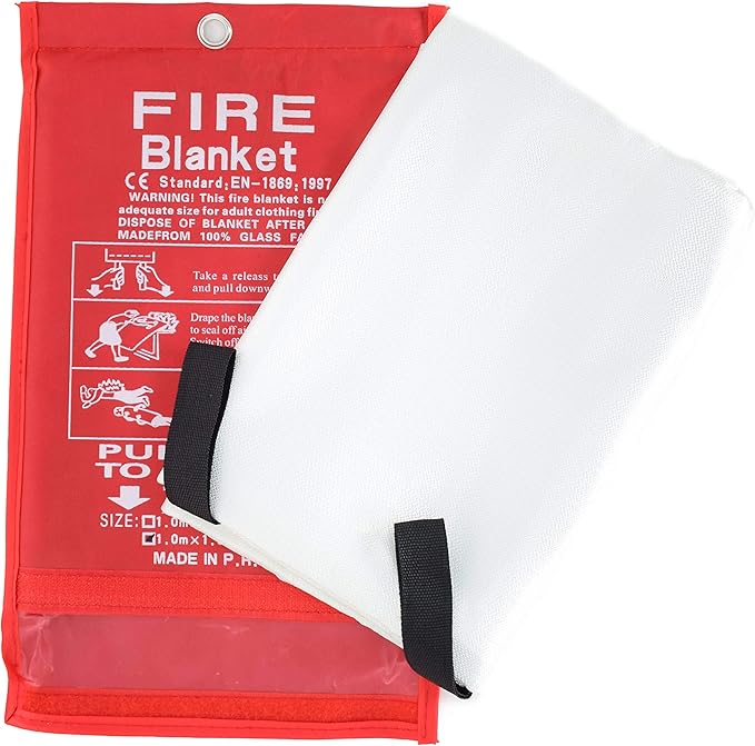 Parcil Distribution PD-452 Emergency Fire Blanket Car Emergency Kit Fire Extinguisher for Home & Kitchen, Woven Fiberglass Household Essentials, Chemical Free, No Mess, Heat Resistant Blanket, Large