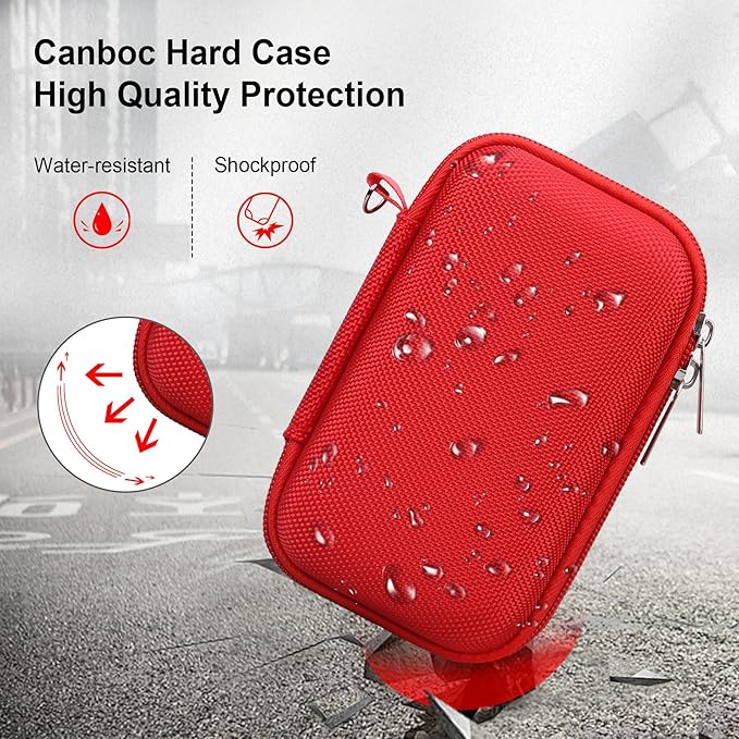 Canboc Carrying Case for Kodak PIXPRO WPZ2 Rugged Waterproof Digital Camera, Underwater Photography Camera Bag, Mesh Pocket fits USB Cable, Battery, Adapter, Red (Case Only)