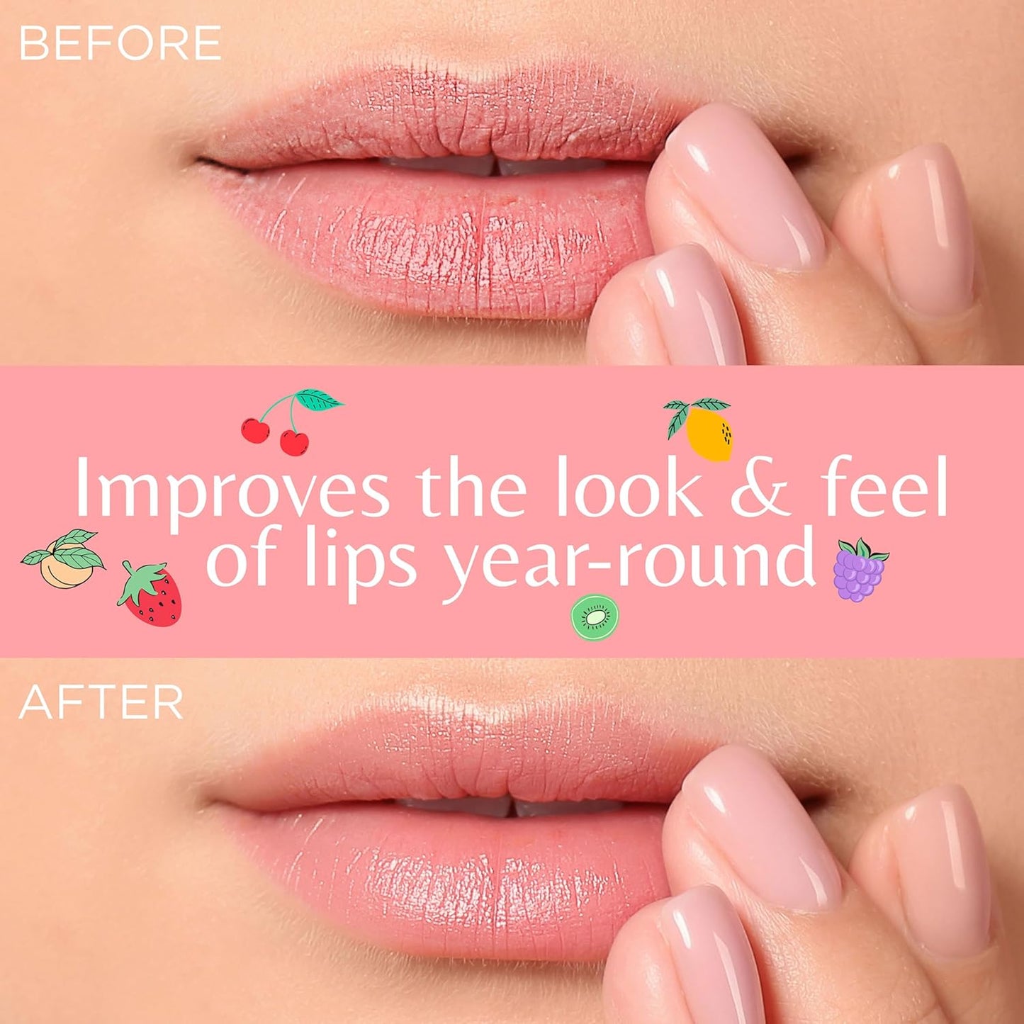 Expressions 5pc Lip Butter Collection - Simply Sweet Fruit Flavored Lip Butter Balm Set | Moisturizing Squeeze Tube Lip Butters for Everyday Lip Care and Lip Repair