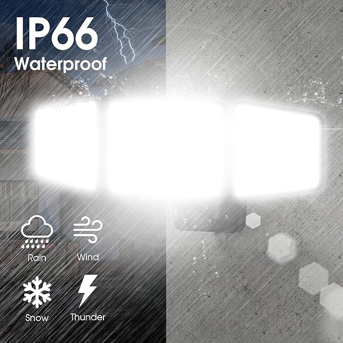 120W LED Flood Lights Outdoor, High Brightness 12000lm LED Security Light, IP66 Waterproof Outside Floodlight 6500K Coldwhite, Exterior Lighting Fixtures for House, Yard, Garden,Playground