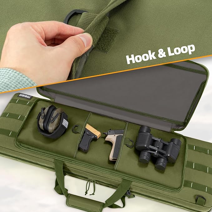 TORIBIO Double Rifle Case Soft Bag 32" 34" 36" 42" 46" 48'' 51“ 55” Gun Case Tactical for Rifle Firearm Storage, Transportation and Hunting Shooting Range, Rifle Backpack