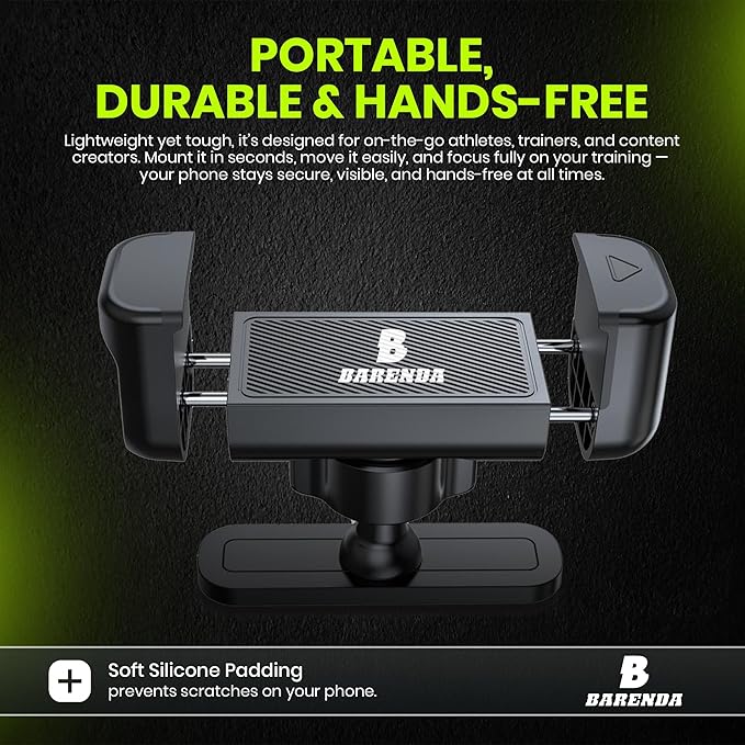 Magnetic Phone Holder for Gym with N52 Magnet and Secure Clip, Strong Magnetic Phone Mount for All Phones, Attaches to Metal Surfaces, Portable Gym Accessories for Men & Women, Secure Grip