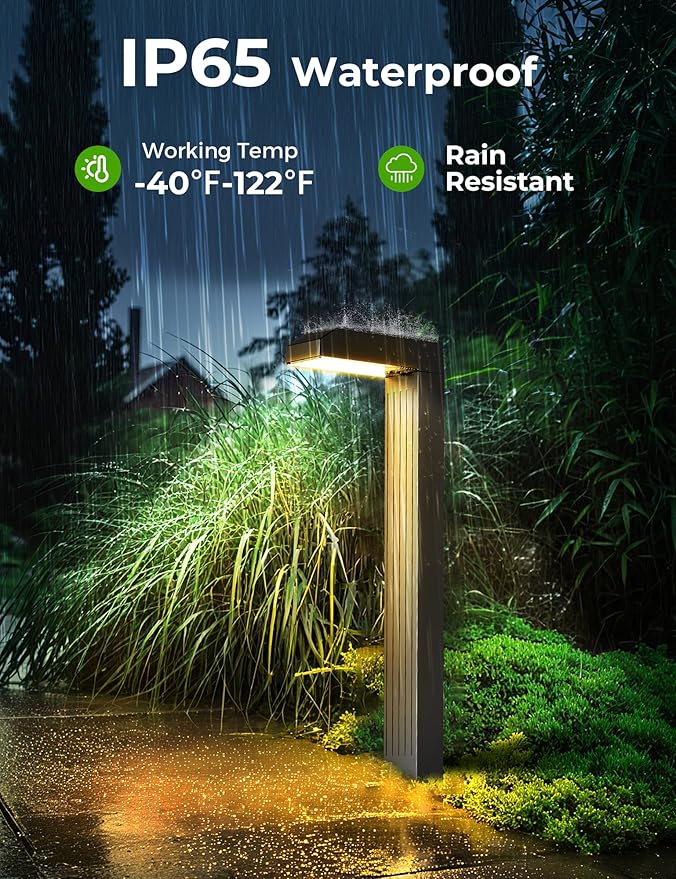 COXSENI Solar Pathway Lights Outdoor 6 Pack, 3 Color in 1 Bright Landscape Lighting with Cool/Warm/Daylight White Modes, Auto On/Off, IP65 Waterproof for Yard Garden Patio Walkway Sidewalk Lawn Decor