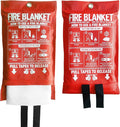 Fire Blanket for Kitchen and Home, 40" x 40", Fiberglass Emergency Fire Blanket, 2 Pack