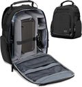 USA Gear Audio Equipment Backpack Fits Audio-Technica System 10, Shure BLX4 Microphone System, Sennheiser EW-DP & more Wireless Mic System - Wireless Microphone Bag Backpack for Recording Mics (Black)