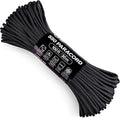 Atwood Rope MFG 550 Paracord 100 Feet 7-Strand Core Nylon Parachute Cord Outside Survival Gear Made in USA | Lanyards, Bracelets, Handle Wraps, Keychain (Black)