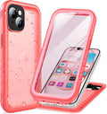 Cozycase for iPhone 15 Waterproof Shockproof Dustproof Case - Heavy Duty/360 Full Body/Military Grade/Protective/Rugged 【8FT Drop Proof】 Built in Screen/Camera Protector with Lanyard Pink