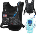 RAINSMORE Hydration Vest with 2L Water Bladder Lightweight Reflective Chest Pack for Cycling Hiking Adjustable Shoulder Strap for Men Women