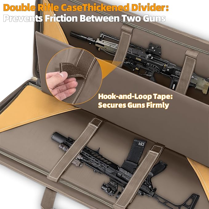 TORIBIO Double Rifle Case Soft Bag 32" 34" 36" 42" 46" 48'' 51“ 55” Gun Case Tactical for Rifle Firearm Storage, Transportation and Hunting Shooting Range, Rifle Backpack