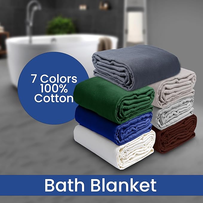 Linteum Textile Supply 100% Cotton Hospital Patient Bath Blanket, Bed Bath Sheet, Twin Blanket Lightweight Sheet Blankets 70x90 in, 1.75 lb. Taupe