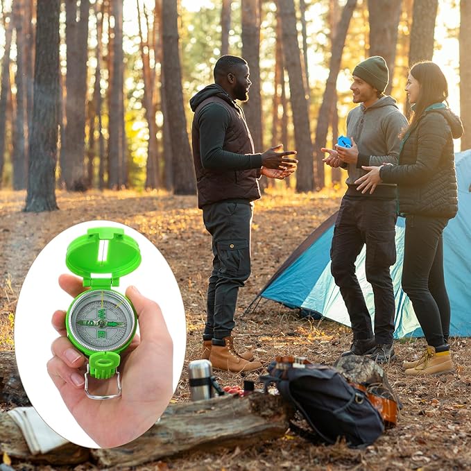 Sabary 6 Pack Multi-Color Mini Lensatic Compass with Lanyard Orienteering Navigation Compasses Hiking Backpacking Compass Bulk Wilderness Survival Tools Gift for Hunters Hikers Travel