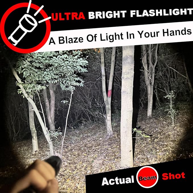 1 Mode Flashlights 10 Pack, Bright Zoomable LED Tactical Flashlight High Lumens, Water Resistant Portable Pocket Flash Light for Emergency, Camping Essentials, Gift - SL2000