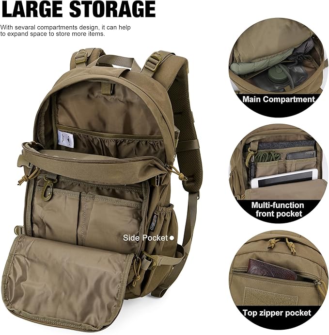 Mardingtop Small Tactical Backpack,Molle Hiking Backpack for Backpacking,Cycling and Biking,15L/25L Backpack