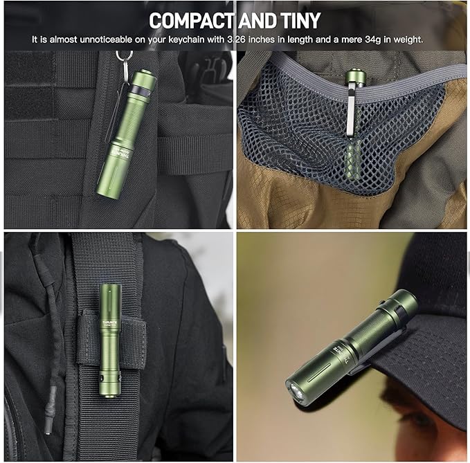 ThruNite Archer Mini Pocket EDC Pen Flashlight, USB-C Rechargeable Mini LED Flashlights, 405 Lumens Slim Pen Light with Clip for Inspection, Everyday Carry and Emergency Use - Dark Green Cool White