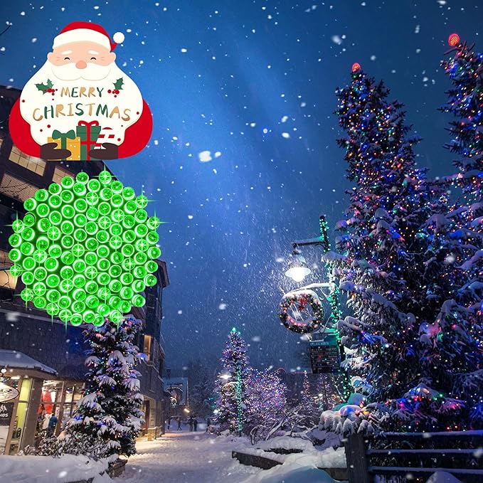 Green String Lights Outdoor Decoration, 66 ft 200 LED Green St. Patrick's Day Lights, Indoor Connectable 8 Modes Clear Wire Twinkle Fairy Light for Party St. Patrick's Day Decoration