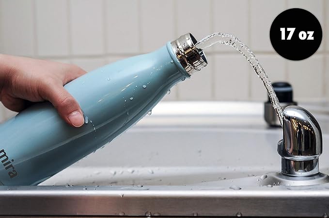 MIRA 17 oz Insulated Water Bottle - Stainless Steel Cola Shape Thermo - Double Wall Hot & Cold Flask (24Hr Cold/12Hr Hot) - Lavender Violet
