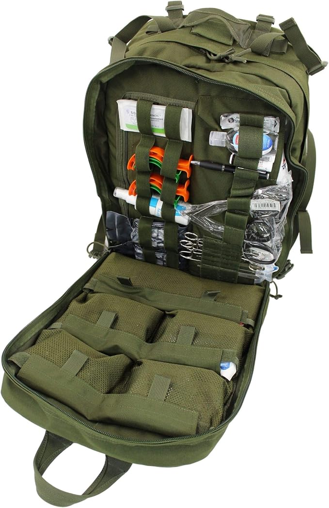 Luminary Stomp Medical Backpack Fully Stocked First Aid Trauma Kit Special Operations Pack Medical Bug Out Bag for EMS/EMT First Responders Preppers (Olive Drab)