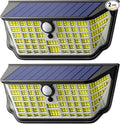 WdtPro Solar Lights Outdoor Waterproof, 300° Angle & 3 Lighting Modes Motion Sensor Outdoor Lights, Solar Security Flood Lights for Outside Fence Wall Yard Front Door Deck Garden Garage 2 Pack