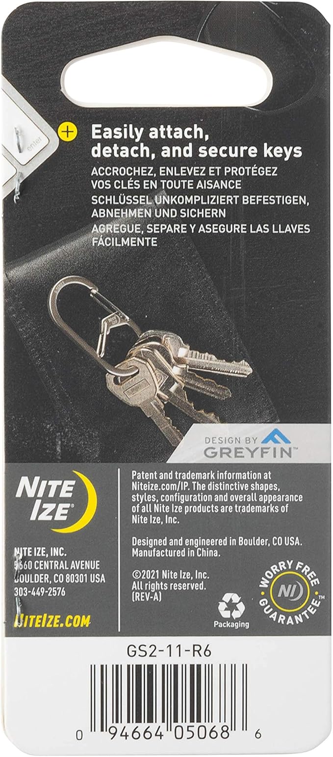 Nite IZE GS2-11-R6 G-Series Dual Chamber Carabiner, Stainless Steel
