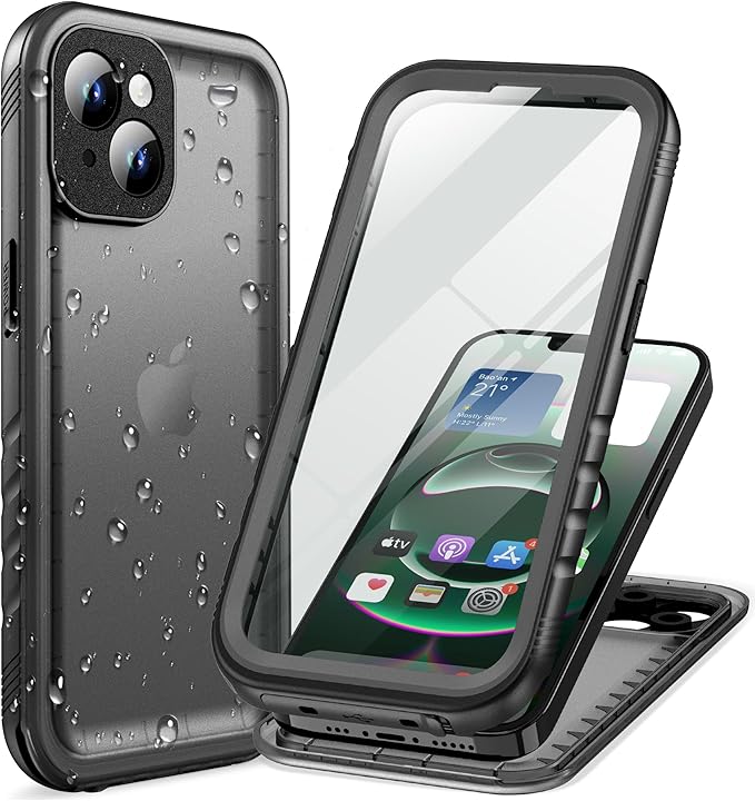 Cozycase for iPhone 15 Case Waterproof - 360 Heavy Duty with Screen/Camera Protector Shockproof IP68 Underwater Dustproof Water Dust Shock Proof Double Full Body/Front and Back 15 Protective Case Slim