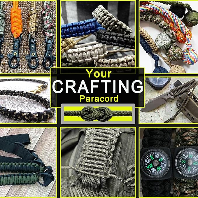VVAAGG 1000 Paracord Rope, 50ft 12 Strand Parachute Cord for Crafting, DIY Projects, Bracelets, Camping, Tent, Clothsline, Outdoor Hiking, Fishing (Army Green, 50FT)