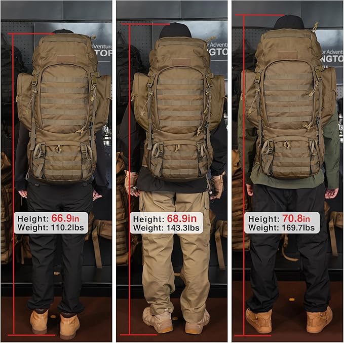 Mardingtop 60L Military Internal Frame Backpack for Hiking,Camping,Hunting,Rucksack Backpack with Rain Cover