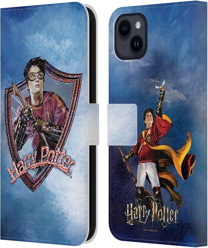 Head Case Designs Officially Licensed Harry Potter Quidditch 2 Prisoner of Azkaban II Leather Wallet Case Compatible with Apple iPhone 15 Plus