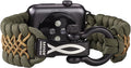 Savior Survival Gear Paracord Watch Band,Compatible with Apple Watch Band 49mm 46mm 45mm 44mm 42mm, iWatch Band Series Ultra 10 9 8 7 6 5 4 3 2 1 SE,Adjustable strap for men (Green-Brown-Black, Large)