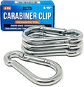 Stainless Steel Carabiner Clip, 4 Pack, 316 Marine Grade, Heavy Duty Spring Snap Hooks, Mini and Large Sizes, 2" to 4" Options