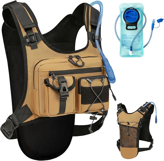 Criuage USA Original Patent Running Hydration Vest Backpack, Lightweight Chest Pack with 2.0L Water Bladder Bag Daypack for Hiking Running Cycling Race Marathon for Women Men