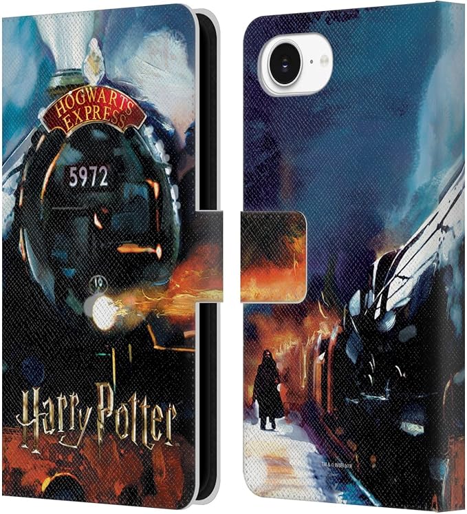 Head Case Designs Officially Licensed Harry Potter Hogwarts Express Prisoner of Azkaban II Leather Wallet Case Compatible with Apple iPhone 16e / iPhone 17e