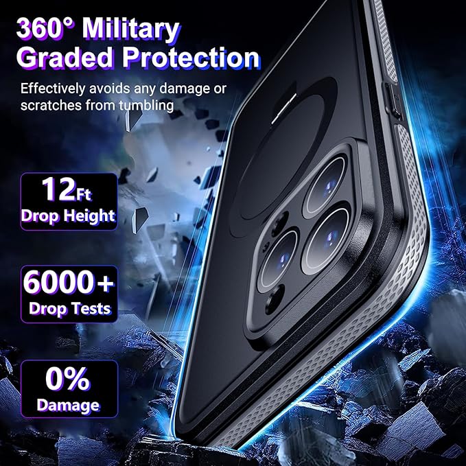 2025 New for iPhone 15 Pro Max Case Waterproof,[Built-in Screen Protector & Camera Protector][Full Body Shockproof][IP68 Underwater][Dustproof][Dropproof] Phone Case for iPhone 15 Pro Max 6.7"