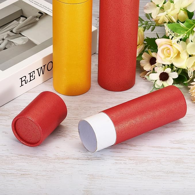 PATIKIL 2 Inch x 17 Inch Poster Tube, 1Pcs Photo Storage Tube Portable Shipping Mailing Tubes Calligraphy Painting Tubes Round Carrying Case for Storing Paper Art Map Documents, Red