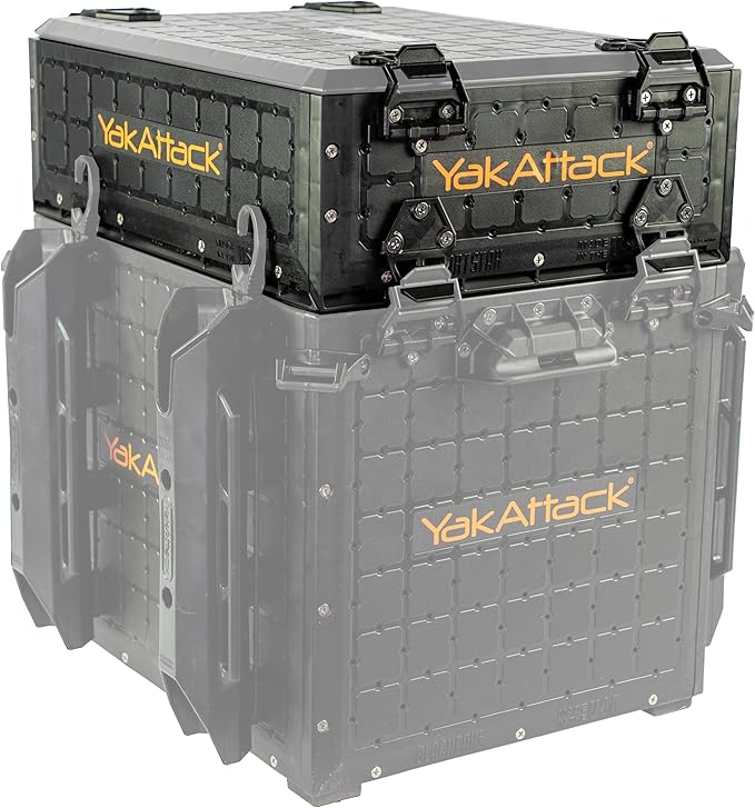 YakAttack ShortStak Upgrade Kit for BlackPak Pro | 13" x 16" – Black | Stackable Kayak Crate Extension with GridLoc Panels & Hardware | Not a Standalone Box | Made in USA