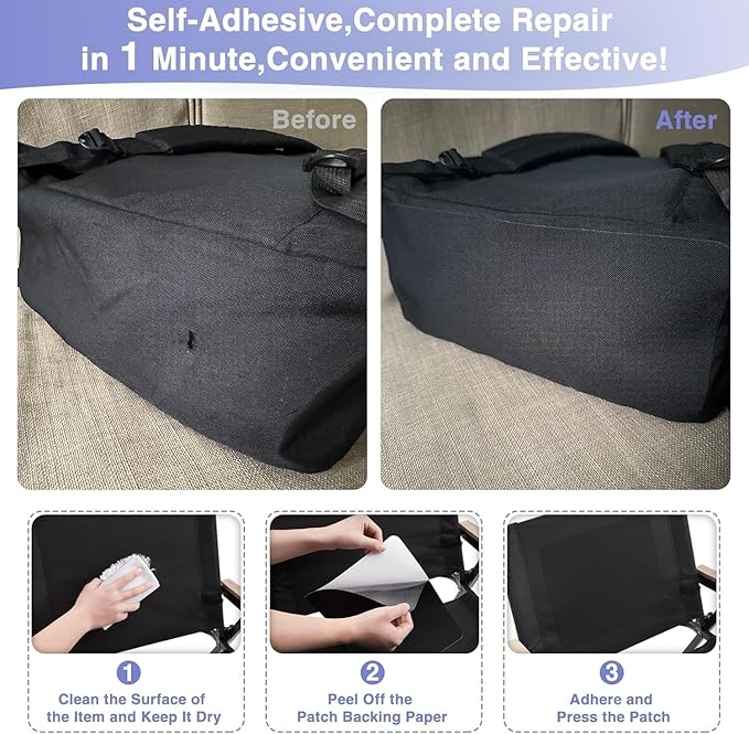 Gheeidau Canvas Repair Patch 9×11 Inch 3Pcs Waterproof Self-Adhesive Fabric Repair Patch for Tents,Boat Cover,Pop Up Canopy,Patio,Bags,Car Seats,Sofas,Furniture Cover(Beige 2.0)