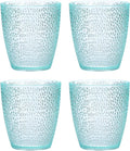 uxcell 7oz Acrylic Drinking Glasses, 4Pcs Plastic Reusable Tumblers Drinkware Unbreakable Water Glasses Cups Stackable & Dishwasher Safe for Home Outdoors Restaurant, Light Blue