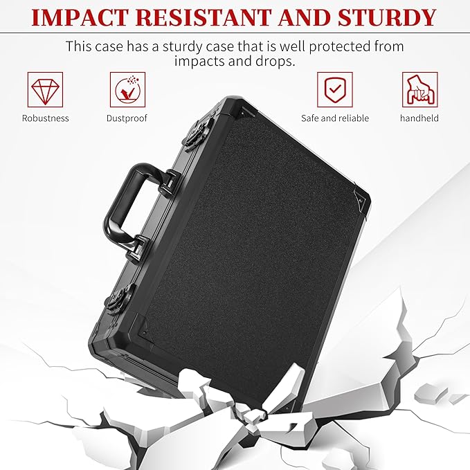 Protective Hard Case Shockproof Water-resistant with Customized DIY Foam Insert fit for Camera, Laptops, etc,13.5 X 11.6 X 6-Inch