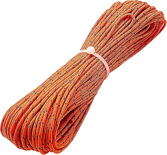 1.8mm Fluorescent Reflective Guyline Tent Rope Camping Cord Paracord,65 Feet