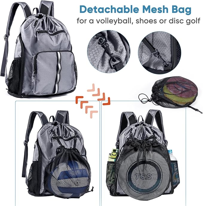 Large Beach Backpack Waterproof Sandproof - Customized Oversized Drawstring Pool Bag with Shoe Compartment for Toiletries, Towels, Gym, Travel